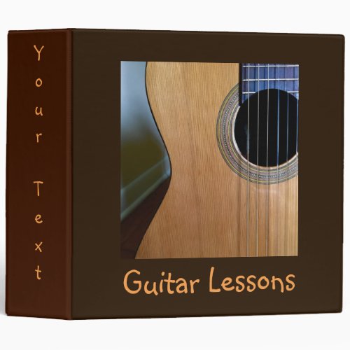 Customized Hip Musical Acoustic Guitar Lessons Binder