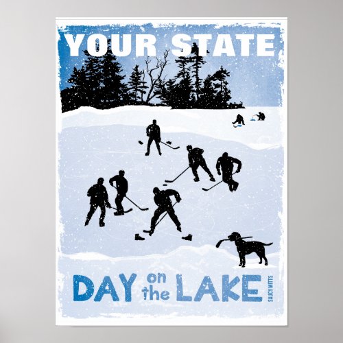 Customized Hockey Day on the Lake Pond Hockey Poster
