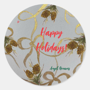 Customized Holiday/Christmas Pinecone Gift Tag