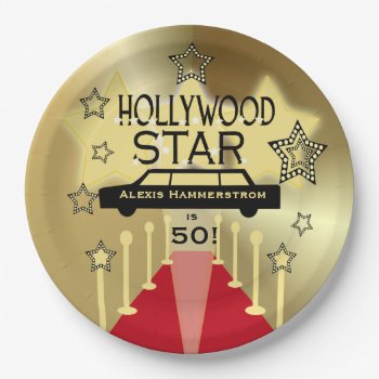 Customized Hollywood Star Birthday Paper Plates by birthdayTshirts at Zazzle