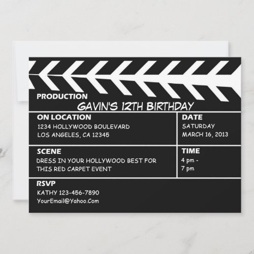 Customized Hollywood Walk of Fame Invitation