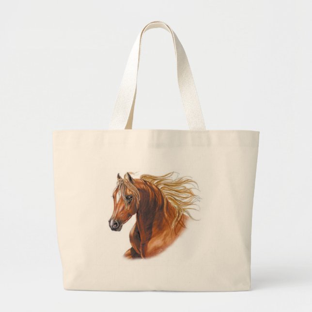 Customized Horse Invitations and Cards Large Tote Bag (Front)