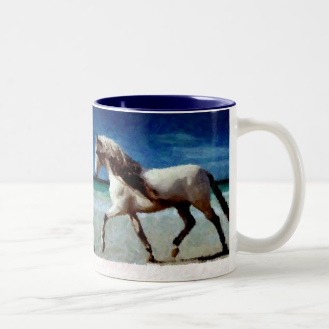 Customized Horse Invitations and Cards Two-Tone Coffee Mug (Right)