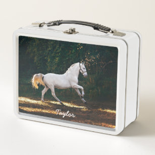 Customized Horse Photo Equestrian Riding  Metal Lunch Box