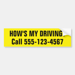 Customized How is My Driving Bumper Sticker