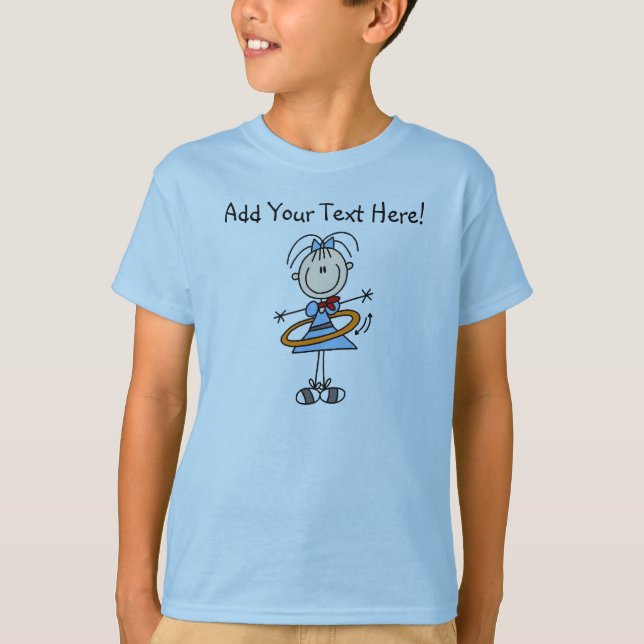 Customized Hula Hoop Stick Figure Girl  T-shirt (Front)