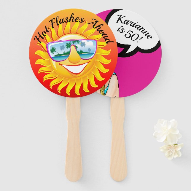 Customized Humor Pop Art Birthday Fan (Front and Back)