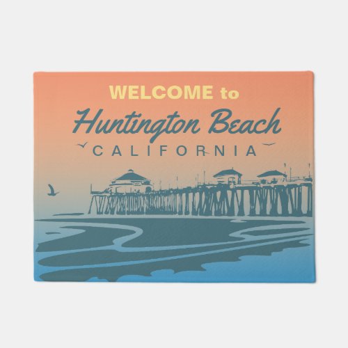 Customized Huntington Beach Pier Design Doormat