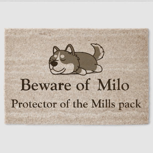 Customized Husky Dog Name Coir Mat