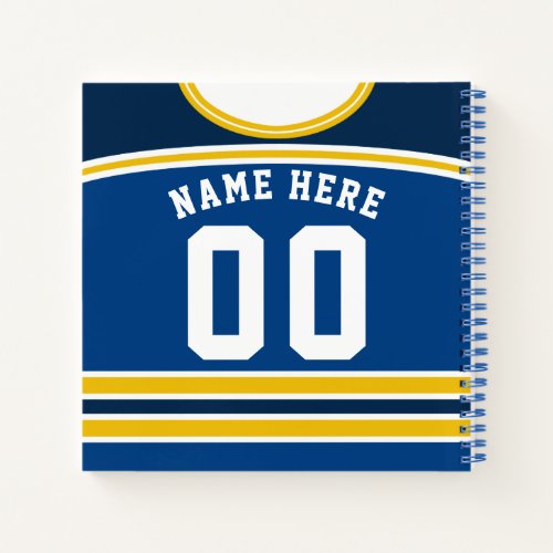 Customized Ice Hockey Jersey Template Notebook