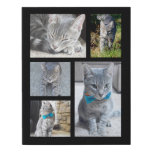 Customized Image Collage 5 Photo Family/Pet Faux Canvas Print