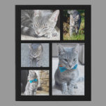 Customized Image Collage 5 Photo Family/Pet Faux Canvas Print