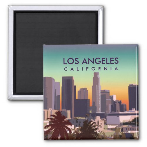 Customized Image of Downtown LA California Magnet