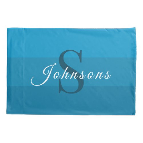 Customized Initials  Monogram For Blue ColorBlock Pillow Case