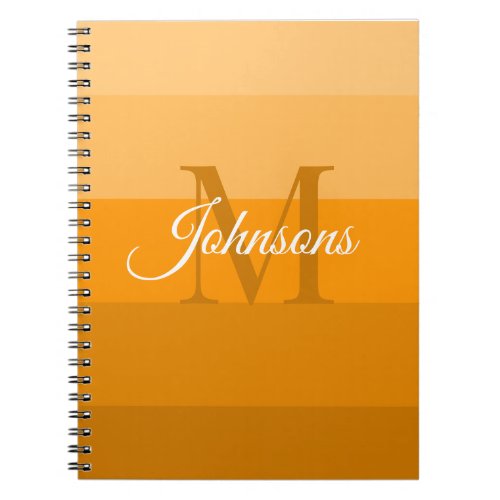 Customized Initials Monogram For Orange ColorBlock Notebook