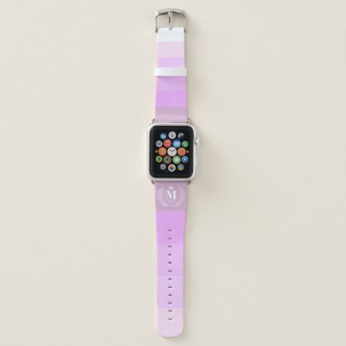 Customized Initials Monogram For Purple ColorBlock Apple Watch Band