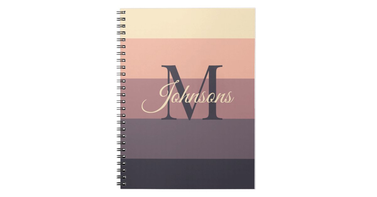 Customized Initials Monogram For Purple ColorBlock Notebook | Zazzle