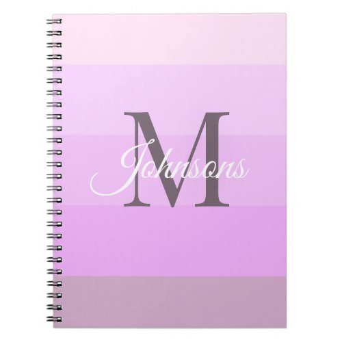 Customized Initials Monogram For Purple ColorBlock Notebook