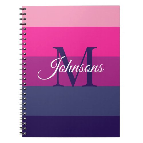 Customized Initials Monogram For Sunset ColorBlock Notebook