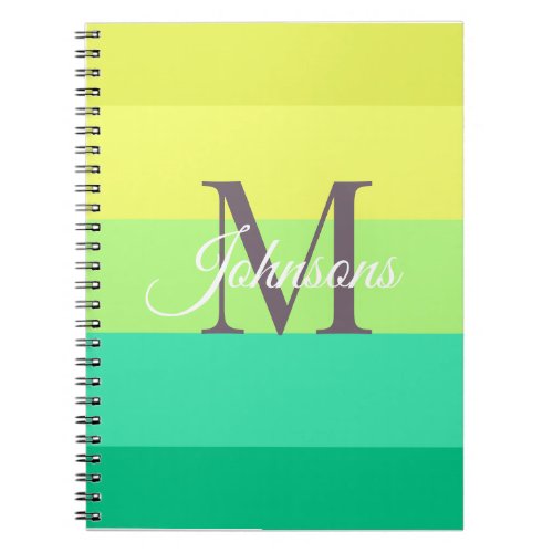 Customized Initials Monogram For Yellow ColorBlock Notebook