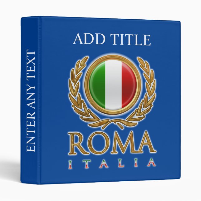 Customized Italian Flag 3 Ring Binder (Front/Spine)