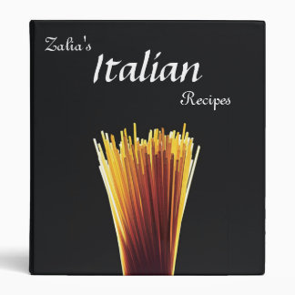 Customized Italian Recipe Cookbook Binder