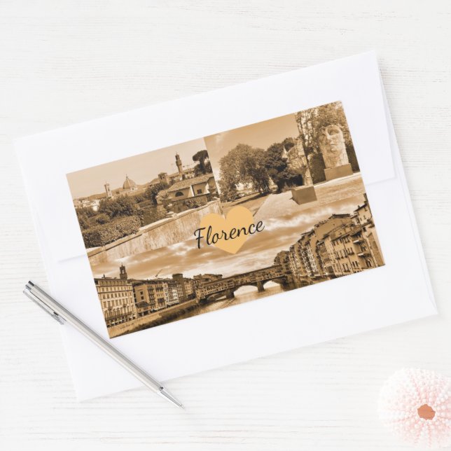 Customized Italy Florence Photography Rectangular Sticker (Envelope)