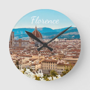 Customized Italy Florence Photography Round Clock