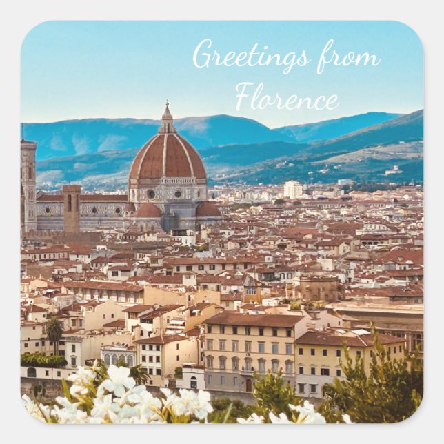 Customized Italy Florence Photography Square Sticker (Front)