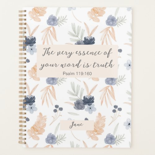 Customized JW 2023 year text Psalm 119160 floral  Planner