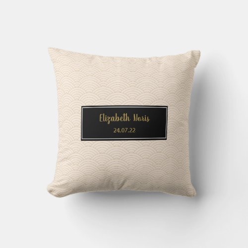 Customized JW Baptism gift _beige design Throw Pillow