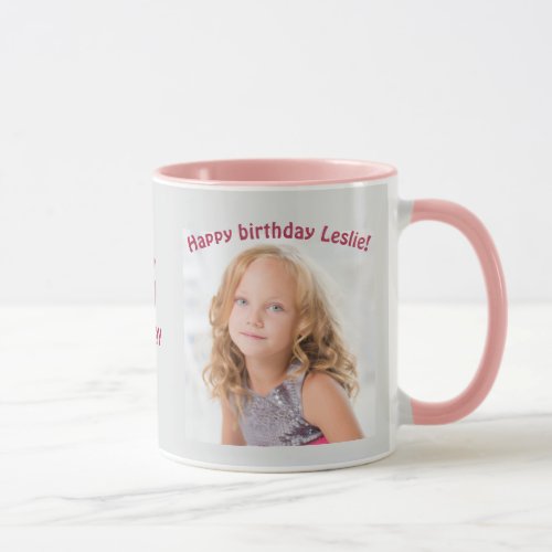 Customized Kids Age and Photos Birthday Mug