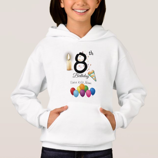 Customized Kids Birthday Hoodie (Front)