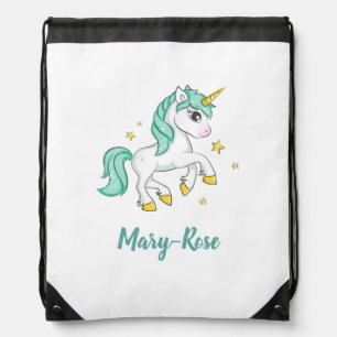 Customized Kids Drawstring Backpack - Unicorn