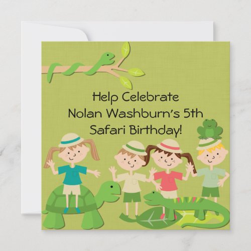 Customized Kids Safari Birthday Invites