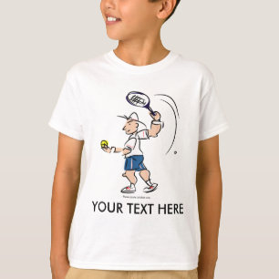 Customized kids tennis t shirt with cartoon