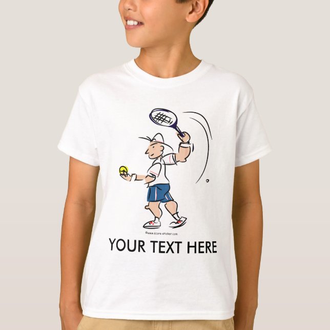 Customized kids tennis t shirt with cartoon (Front)