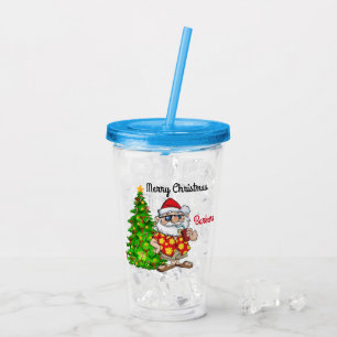Customized Kids Tropical Santa Acrylic Tumbler