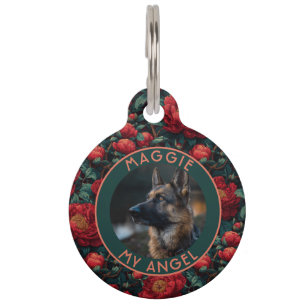 Customized Kitten Owner Gift Peonies Pet ID Tag
