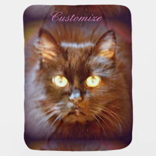 Customized kitty swaddle blanket