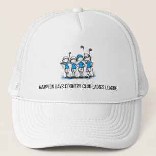 Customized Ladies Golf League Hat BLUE Cartoon