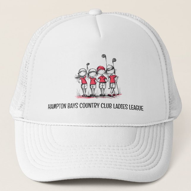 Customized Ladies Golf League RED Hat - Club Name (Front)