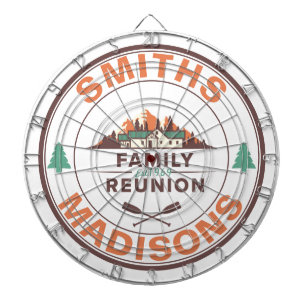Customized Lake House Family Reunion Logo Dart Board