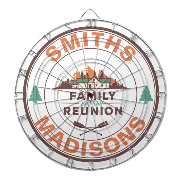 Customized Lake House Family Reunion Logo Dart Board (Front)