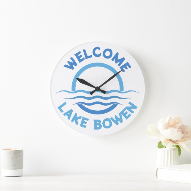 Customized Lake Name Large Clock (Home)