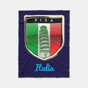 Customized Leaning Tower of Pisa and Italian Flag Fleece Blanket