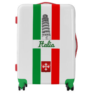 Customized Leaning Tower of Pisa and Italian Flag Luggage