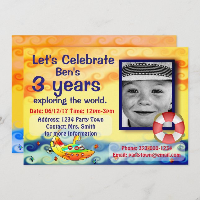 Customized Let's Celebrate Birthday Card (Front/Back)