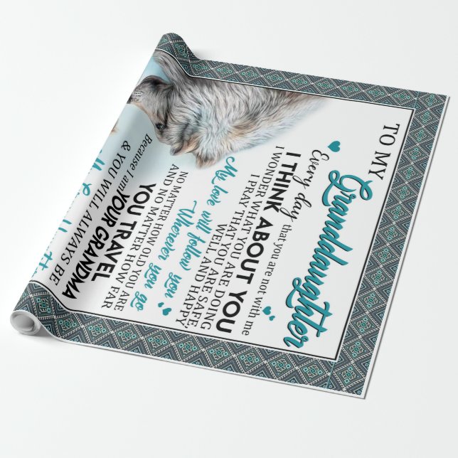 Customized Letter To My Granddaughter From Grandma Wrapping Paper (Unrolled)