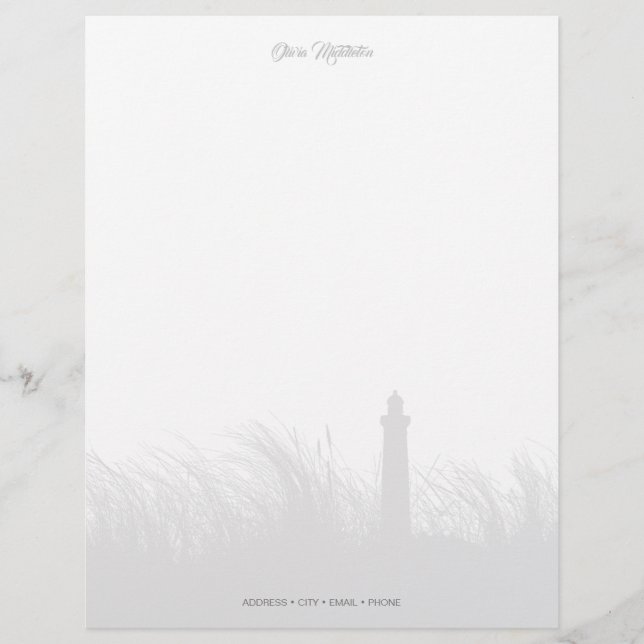 Customized Lighthouse Shoreline Letterhead (Front)